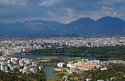 Tirana, the capital city of Albania, south