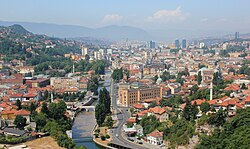 Sarajevo, the capital city of Bosnia and Herzegovina, panorama