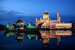 Bandar Seri Begawan, the capital city of Brunei, sultan omar ali saifuddin mosque