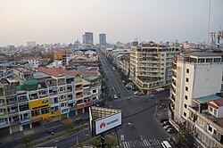 Phnom Penh, the capital city of Cambodia, panorama vu de diamond hotel