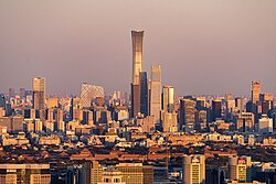 Beijing, the capital city of China, skyline cbd with b approaching