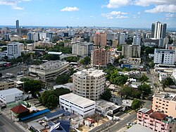 Santo Domingo, the capital city of Dominican Republic, taken atop novocentro tower viewing to southwest