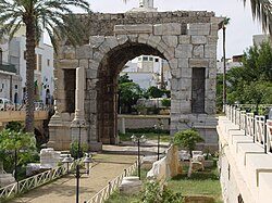 Tripoli, the capital city of Libya, marcus aurelius arch