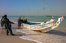 Nouakchott, the capital city of Mauritania, traditional pirogue
