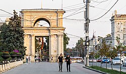 Chișinău, the capital city of Moldova, arch triumph chisinau republic cropped