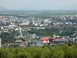 Podgorica, the capital city of Montenegro, río moraca norte de dd