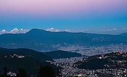 Kathmandu, the capital city of Nepal, cloudy morning valley