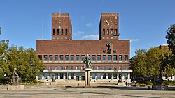 Oslo, the capital city of Norway, rådhus hall