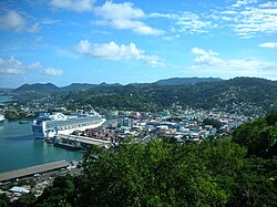 Castries, the capital city of Saint Lucia