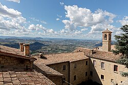 City of San Marino, the capital city of San Marino, romagna background panorama