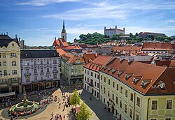 Bratislava, the capital city of Slovakia, hlavné namestie