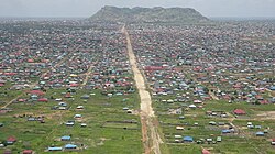 Juba, the capital city of South Sudan, blick auf im landeanflug