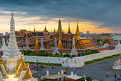 Bangkok, the capital city of Thailand, temple emerald buddha or wat phra kaew cropped