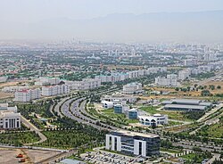 Ashgabat, the capital city of Turkmenistan, neutrality road