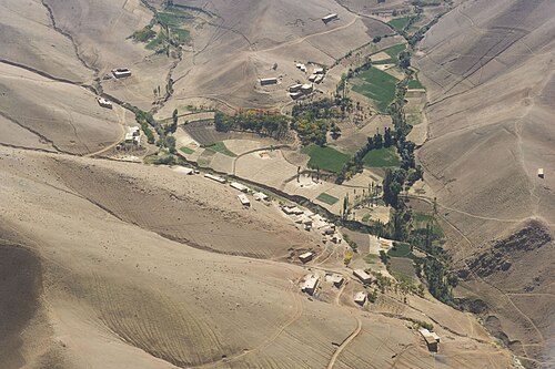 Landscape in Afghanistan, small village mountains southern