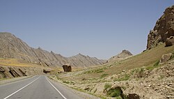 Landscape in Afghanistan, lonely road northern
