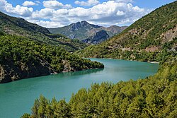 Landscape in Albania, lake shkopeti