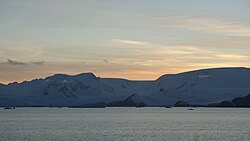 Landscape in Antarctica, sunrise