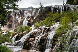 Landscape in China, jiuzhaigou sichuan pearl shoals waterfalls