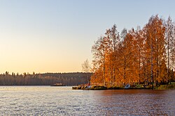 Landscape in Finland, autumn colours heinola october