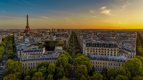 Landscape in France, paris arc de triomphe october