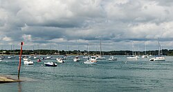 Landscape in France, harbour port blanc gulf morbihan