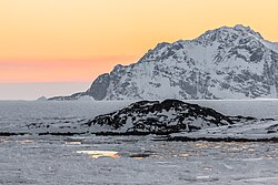 Landscape in Greenland, east after sunset