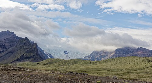 Landscape in Iceland, glacier öræfajökull volcano hornafjörður municipality