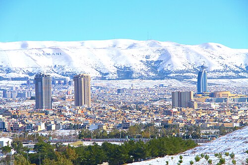 Landscape in Iraq, sulaymaniyah slemani city winter snow