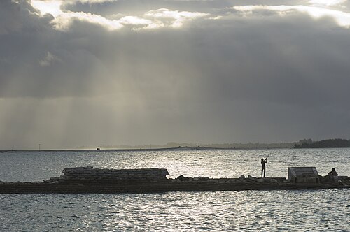 Landscape in Kiribati, abaiang church to ocean side panoramio