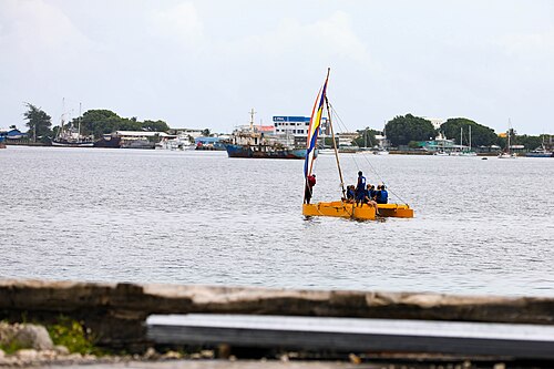 Landscape in Marshall Islands, pacific parternership canoes