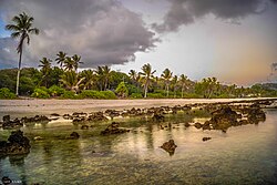 Landscape in Nauru, evening reflections south pacific