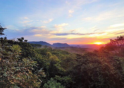 Landscape in Paraguay, atardecer en la reserva mbatoví