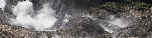 Landscape in Saint Lucia, sulphur springs