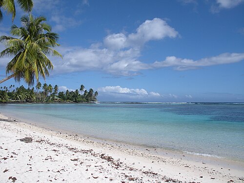 Landscape in Samoa, beach upolu island
