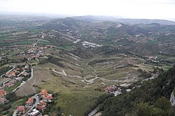 Landscape in San Marino, salita alla rocca città di panoramio