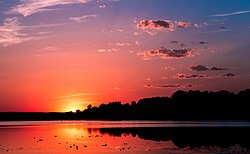 Landscape in Serbia, beautiful carska bara zalazak sunca