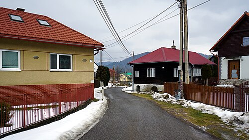 Landscape in Slovakia, legnava village center