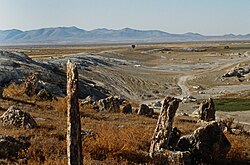Landscape in Türkiye, akhüyük travertinkomplex