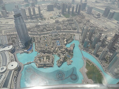 Landscape in United Arab Emirates, souq al bahar burj khalifa dubai