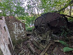 Landscape in United Kingdom, old ironworks new mills