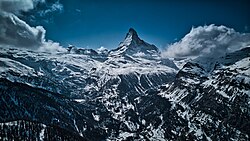 The mountain Matterhorn, das fotografiert von sunnegga aus