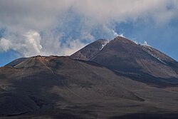 The mountain Mount Etna, summit craters