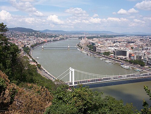 The river Danube, budapest gellert hill