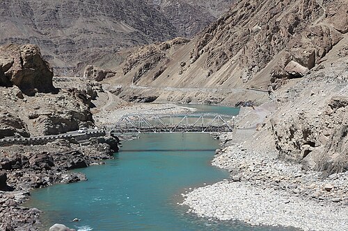 The river Indus, bridge ladakh